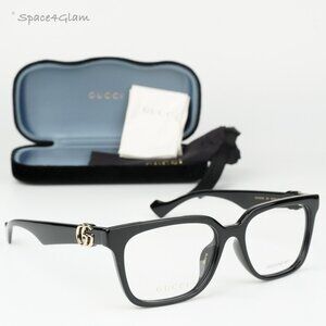 BRAND NEW Gucci GG1537OK 001 Black Demo Square Women Eyeglasses GG 1537OK